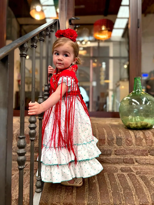 Traje Flamenca Canastero Blanco