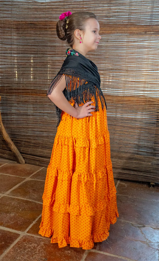 Traje Flamenca Canastero Naranja