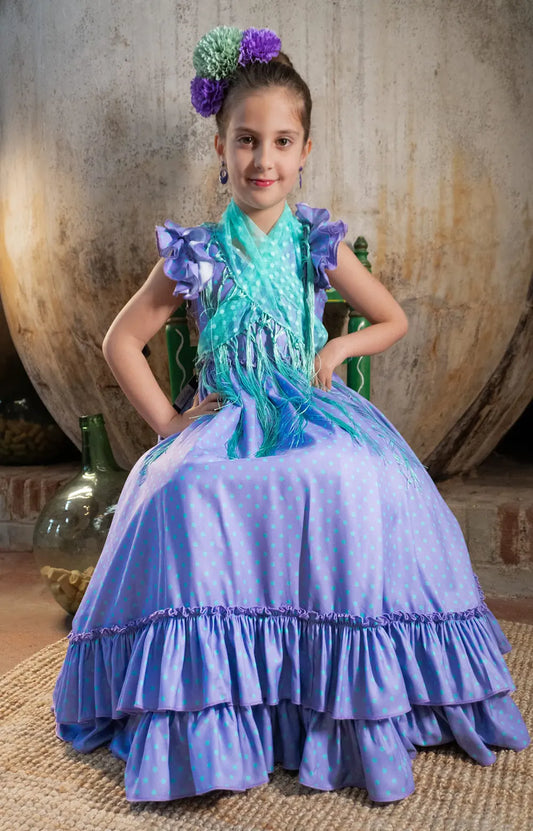Traje Flamenca Canastero Púrpura