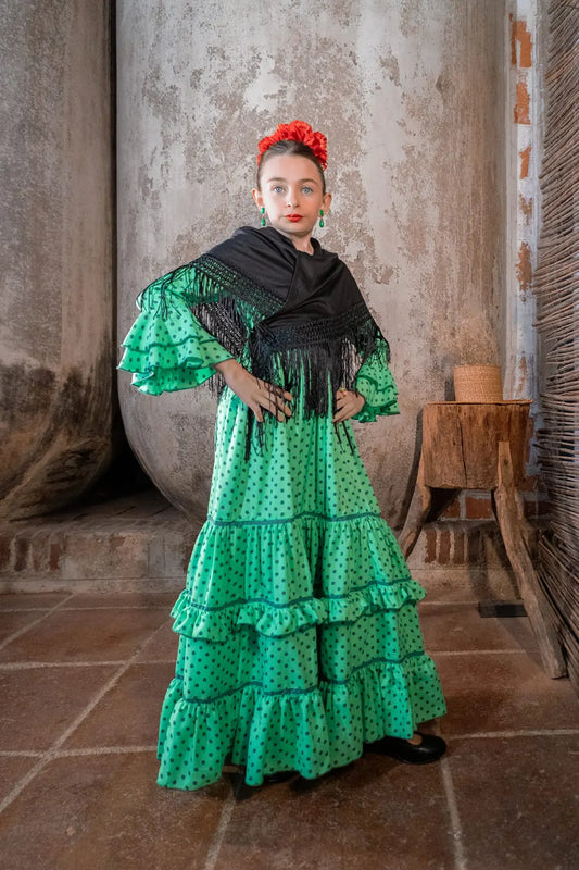 Traje Flamenca Canastero Verde
